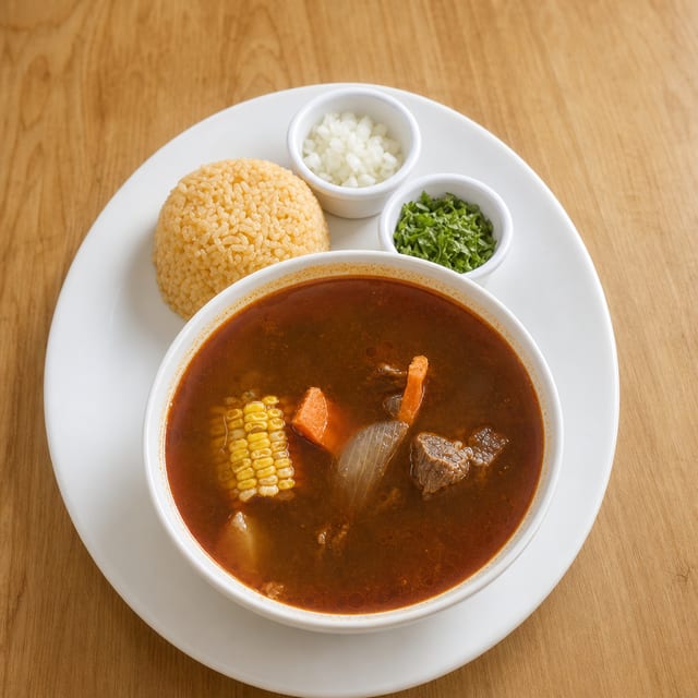 Beef soup (Caldo de Res).